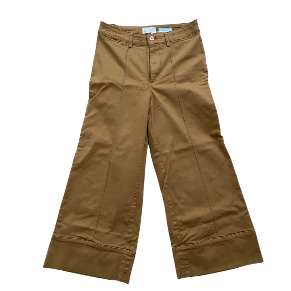 Anthro Chino Wide-Leg Pants